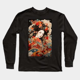 Japanese Vintage Kabuki-style Art Long Sleeve T-Shirt